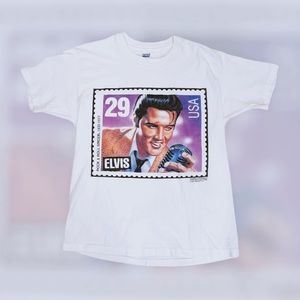 Vintage 1992 Elvis Presley Postage Stamp Shirt